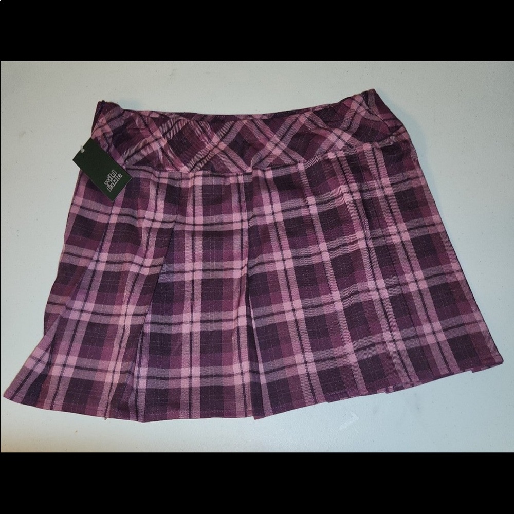 Pink and Purple Plaid Skirt